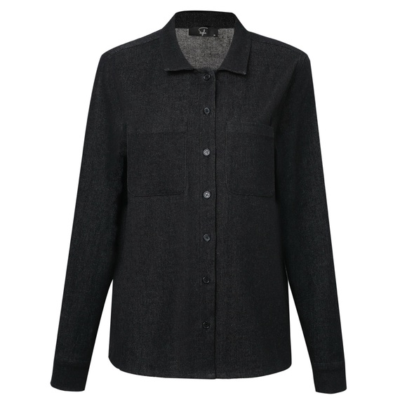 Black Denim Long Sleeve Button Down - Picture 4 of 4
